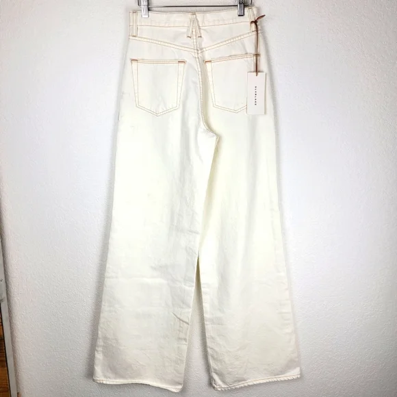NWT SLVRLAKE Eva Jeans Super Wide Leg High Waisted White 27 - Picture 7 of 11